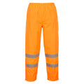 Warnschutzhose in Orange mit zwei breiten Reflexstreifen an den Beinen