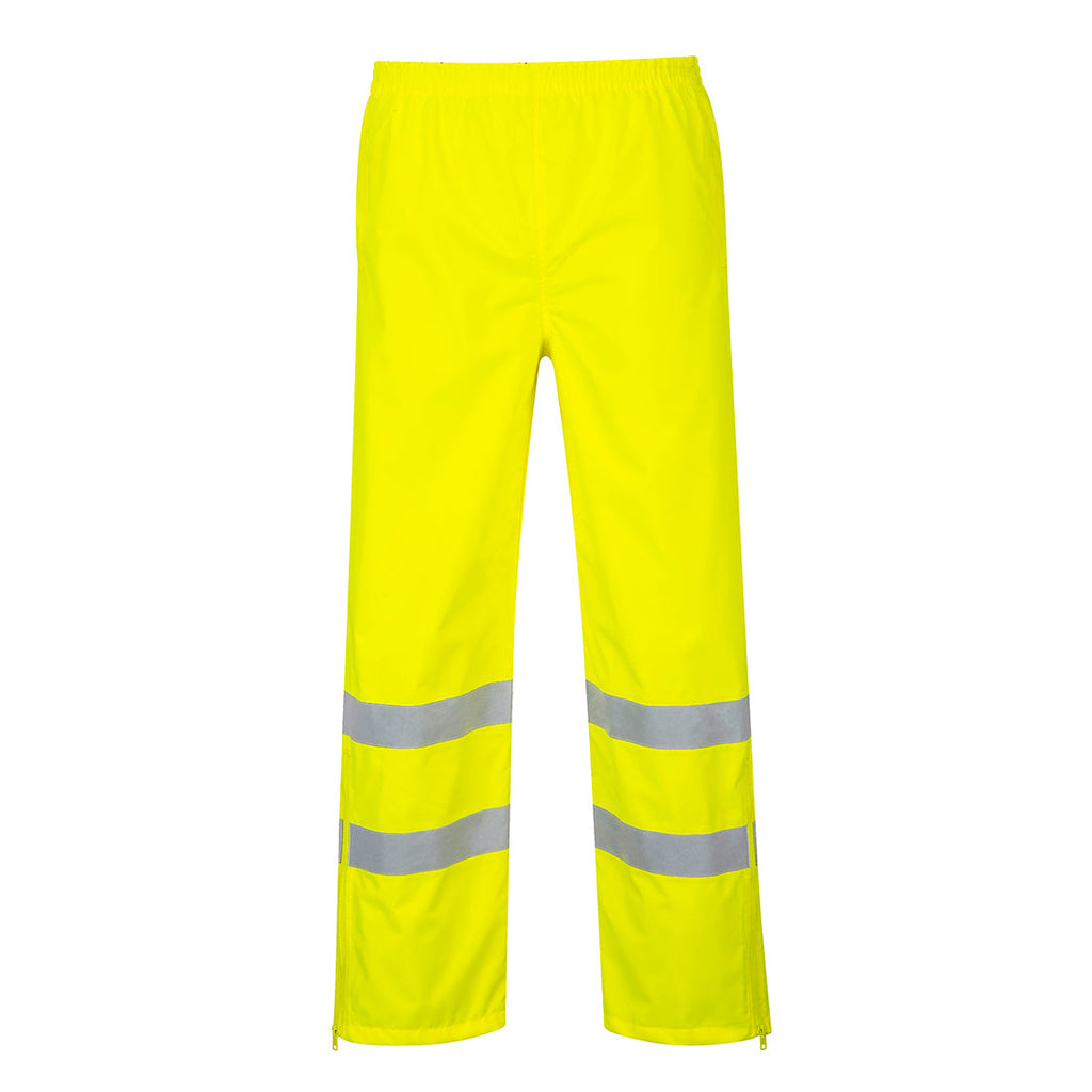 Warnschutzhose gelb mit reflektierenden Streifen, elastischer Bund
