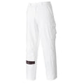 Portwest Malerbundhose, weiße Arbeitshose mit Knietaschen und Cargotasche am Oberschenkel