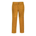 Portwest SW31 Leder-Schweißerhose, braun, Vorderansicht mit Knopfleiste