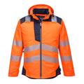 Warnschutz-Regenjacke mit Kapuze, orange, reflektierende Streifen, durchgehender Reißverschluss