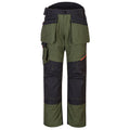 Bundhose in Olivgrün/Dunkelblau mit Holstertaschen und Knieverstärkungen