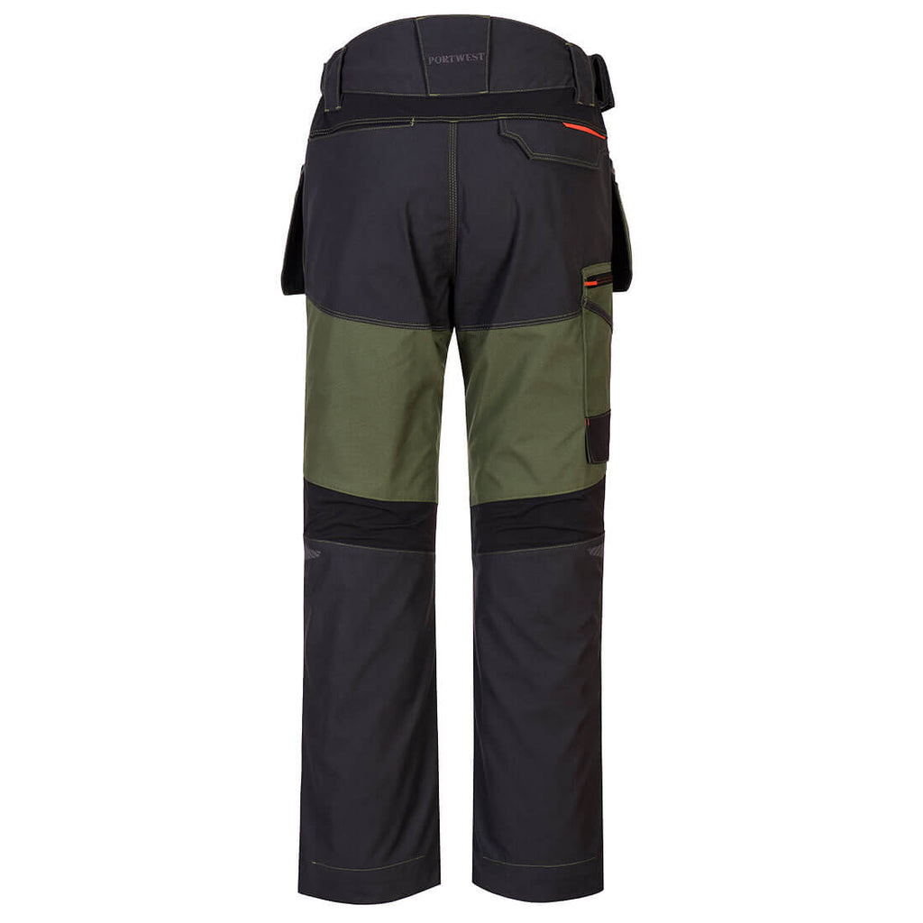 Bundhose in Dunkelblau/Olivgrün mit Holstertaschen und seitlichen Taschen