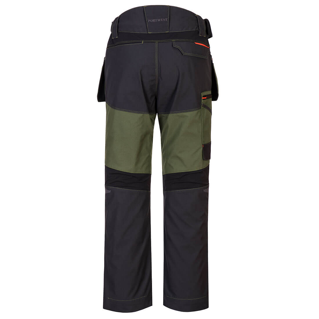 Bundhose in Dunkelblau/Olivgrün mit Holstertaschen und seitlichen Taschen