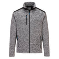 Fleecejacke mit Kapuze, durchgehendem Reißverschluss und Taschen, meliert grau