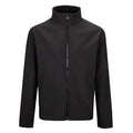 Herren-Softshelljacke mit Stehkragen und durchgehendem Reißverschluss, schwarz