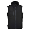 Portwest Softshellweste TK51 in Schwarz, ärmellos, durchgehender Reißverschluss
