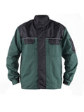 Arbeitsjacke Herren grün-schwarz, Stehkragen, Reißverschluss, Brusttaschen, Reflektorstreifen