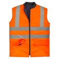 Warnschutz-Wendeweste, orange mit silbernen Reflexstreifen, Frontreißverschluss, Taschen