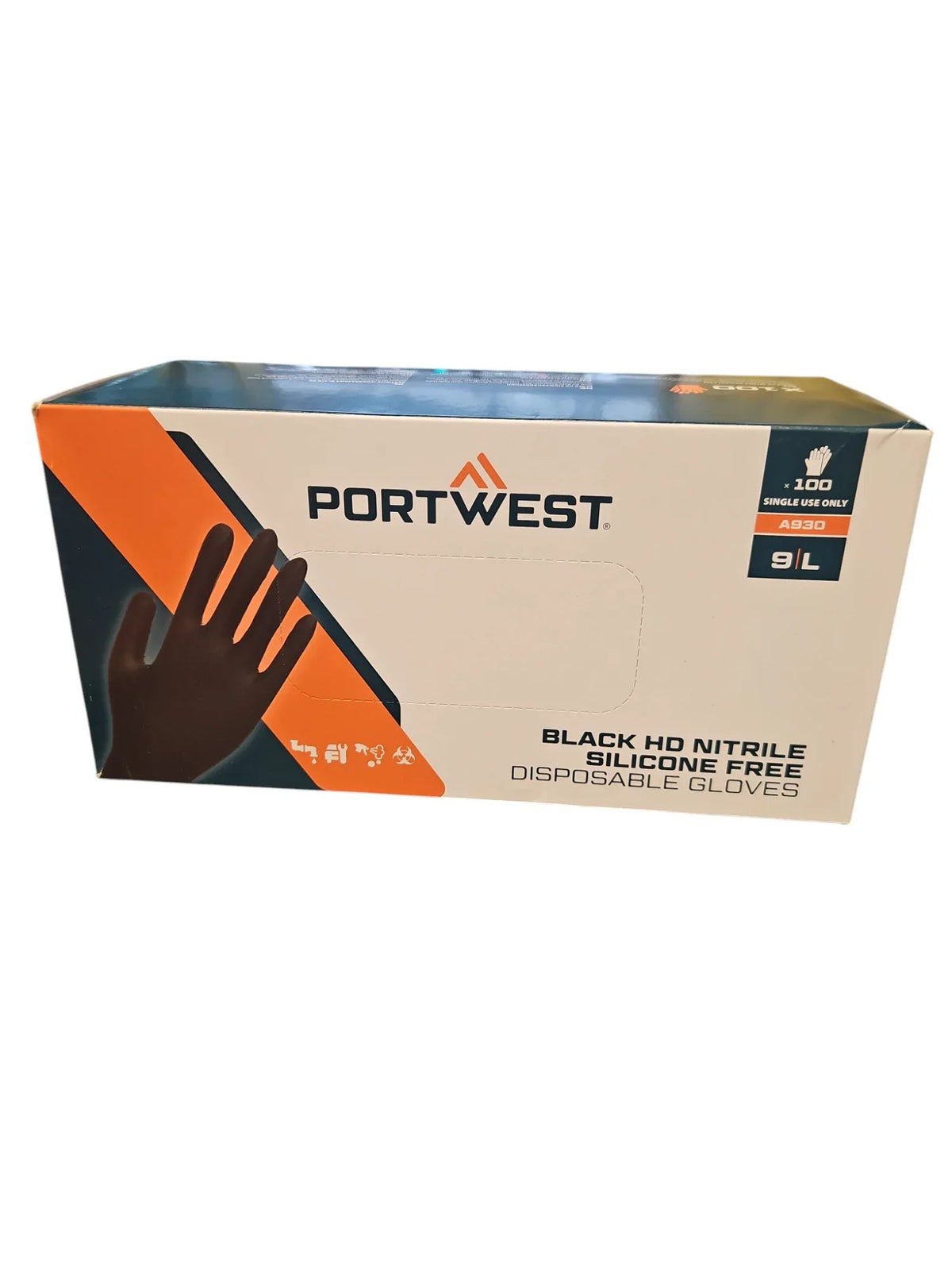 Portwest HD Nitril Einweghandschuhe A930, schwarze Handschuhbox