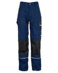 Herren Arbeitshose mit Bund, marineblau und schwarzem Bein, mit Reflektorstreifen